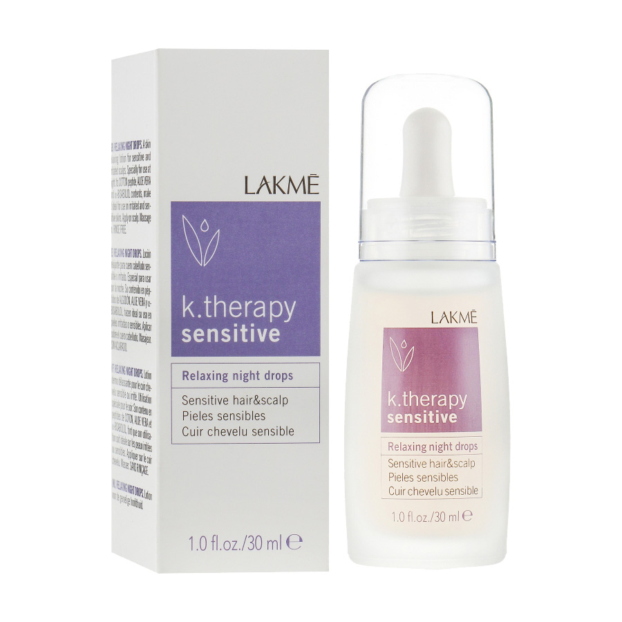 Нічні краплі для чутливої шкіри голови Lakme K.Therapy Sensitive Relaxing Night Drops, 30 мл